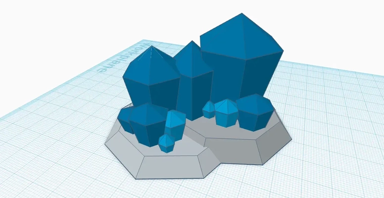 poly kristall cluster 3d modelle download realität wolke 3d print model - Mito3D