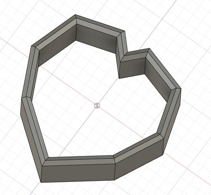 poli coração cortador biscoitos 3d modelos baixar crialidade nuvem casa 3d print model - Mito3D