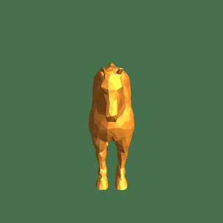 poly cheval animaux 3d print model - Mito3D