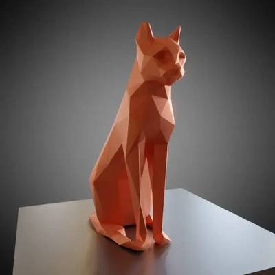 poli sentado gato 3d modelos baixar crialidade nuvem 3d print model - Mito3D