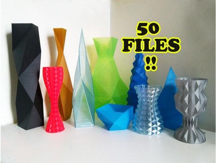 poly vase collection Sculptures & Cultural Relics 3d print model - Mito3D