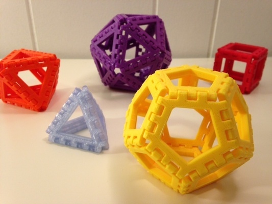 polyhedra - hinged nets snap tiles 3d models download creality cloud 3d print model - Mito3D