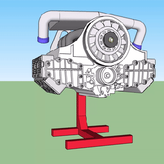 porsche 993 rwb modello motore ingegneria veicoli 3d print model - Mito3D
