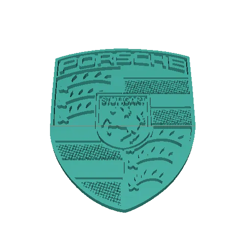 porsche logo badge 3d modèles télécharger créalité nuage 3D print model - Mito3D