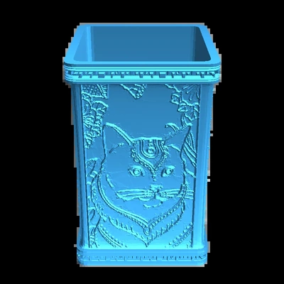 porta velas gatos 3d modelos descargar crealidad nube 3d print model - Mito3D