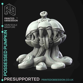 possessed pumpkin - halloween model presupported 32mm Monsters 3d print model - Mito3D
