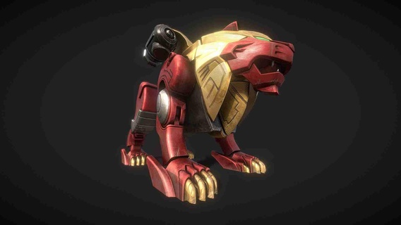 power rangers wild force red Leone zord robot 3d print model - Mito3D