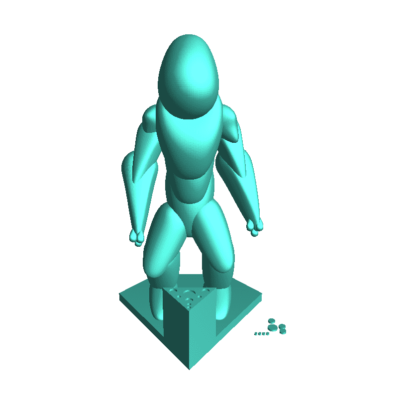 gamberi completo uomo robot 3D print model - Mito3D