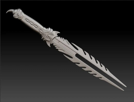 predator ceremonial dagger stl 3d models download creality cloud toy knifes 3d print model - Mito3D