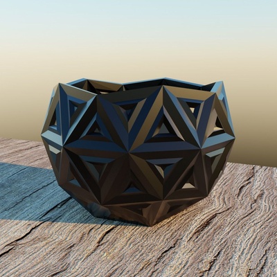 pretty geodesic planter 3d models download creality cloud home decor 3d print model - Mito3D