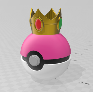 princess peach pokeball Fictional Characters 3d print model - Mito3D