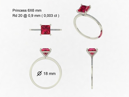 princesa anillo Moda 3d print model - Mito3D