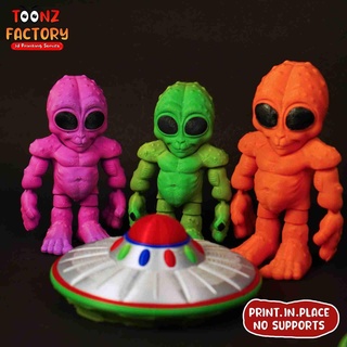 print-in-place cute flexi alien articulated 3d models download creality cloud Fictional Characters 3d print model - Mito3D
