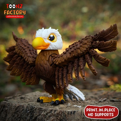 print in place cute flexi eagle 3d models download creality cloud flying animals 3d print model - Mito3D