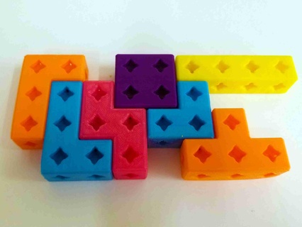 printablok tetromino bloks 3d modelos descargar crealidad nube juguete ladrillos 3d print model - Mito3D