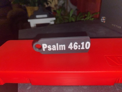 psaume 46 10 porte clés 3d print model - Mito3D