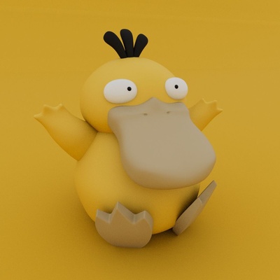 psyduck - pokemon 3d models download creality cloud fictional characters 3d print model - Mito3D