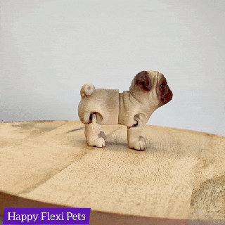 pug dog barney - print place - dog flexi toy Mammal  3d print model - Mito3D