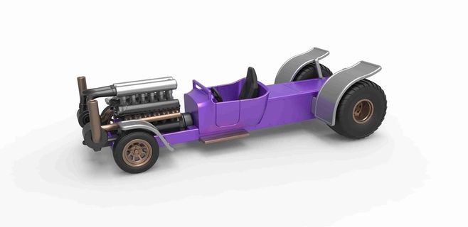 puxar caminhão 2wd quente Cajado turbo v12 escala 1 25 3d modelos baixar crialidade nuvem caminhões 3d print model - Mito3D