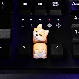 puppy corgi keycaps - mechanical keyboard Mammal 3d print model - Mito3D
