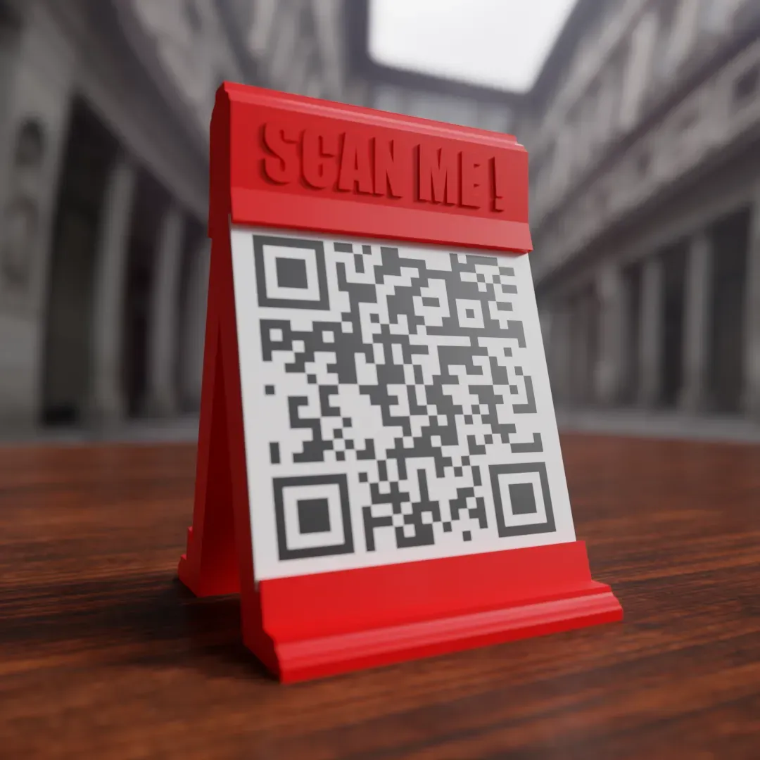 qr code stand scan me 3d modelle download realität wolke 3D print model - Mito3D