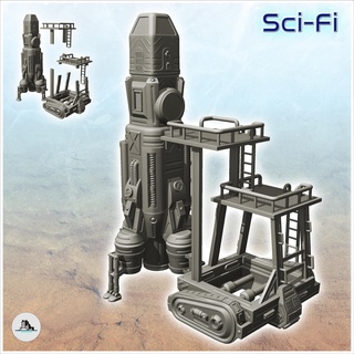 quadri-reactor rocket - terrain scifi science fiction sf Spacecrafts 3d print model - Mito3D
