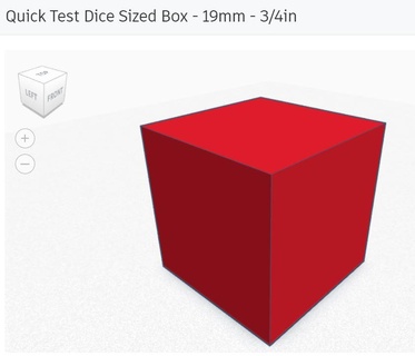 rápido pequeno teste dados dimensionado caixa 19mm 75 3d print model - Mito3D