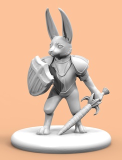 lapin guerrier personnages 3d print model - Mito3D