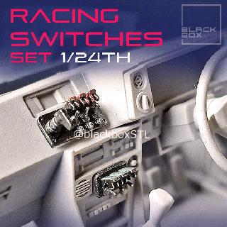 carreras interruptores conjunto Equipo muestra fundido presión 1 24th escala vehículo partes 3d print model - Mito3D