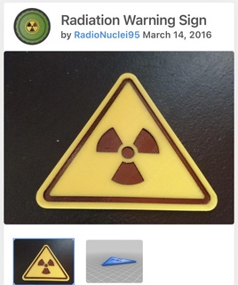 radiation warning sign Household 3d print model - Mito3D