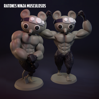 ratones ninjas musculosos kimetsu yaiba 3d modelos descargar crealidad nube ficticio caracteres 3d print model - Mito3D
