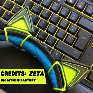 razer kitty ears zeta myminifactory Digital Equipment 3d print model - Mito3D