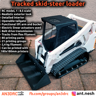 rc tracked skid steer loader 1 85 scale an3drc Engineering Vehicles 3d print model - Mito3D
