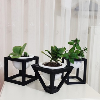 rectangulaire Triangle carré décoratif fleur pot fleurs 3d print model - Mito3D