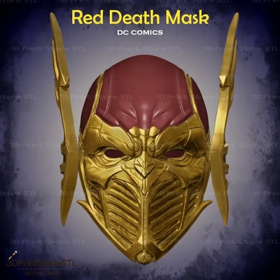 red death batman mask cosplay dc comics - stl file 3d models download creality cloud 3d print model - Mito3D