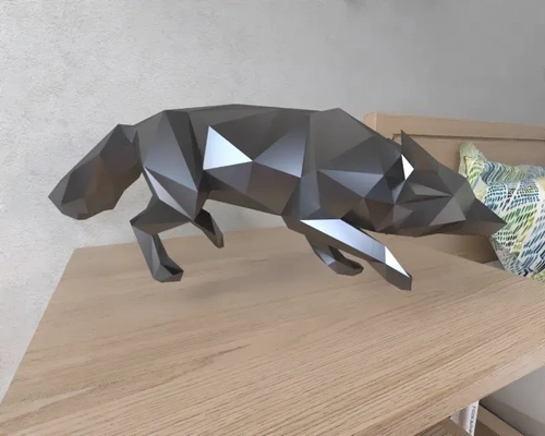 rot fuchs lowpoly poly 3d modelle download realität wolke 3d print model - Mito3D