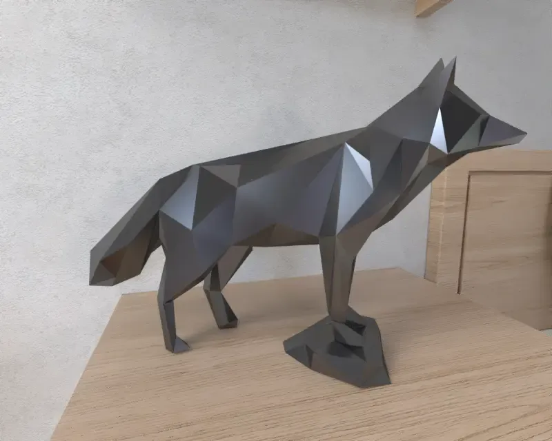 rot fuchs stehen lowpoly poly 3d modelle download realität wolke 3D print model - Mito3D