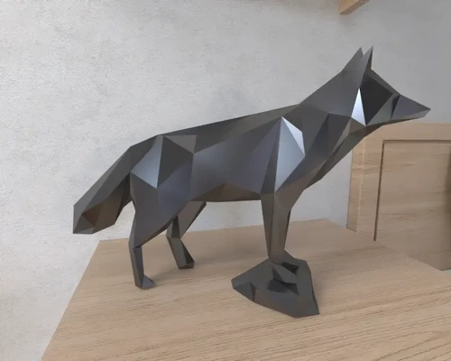 rot fuchs stehen lowpoly poly 3d modelle download realität wolke 3d print model - Mito3D