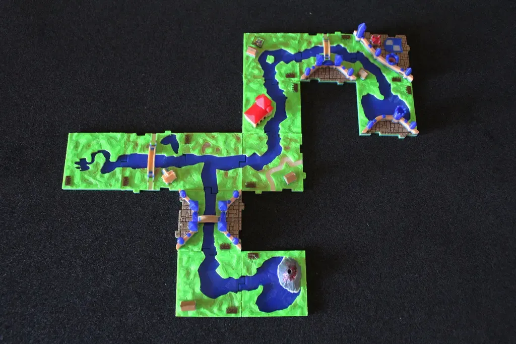 rifraf 3d carcassonne fiume 2 ii gioco piastrelle modelli scarica creality nube 3D print model - Mito3D