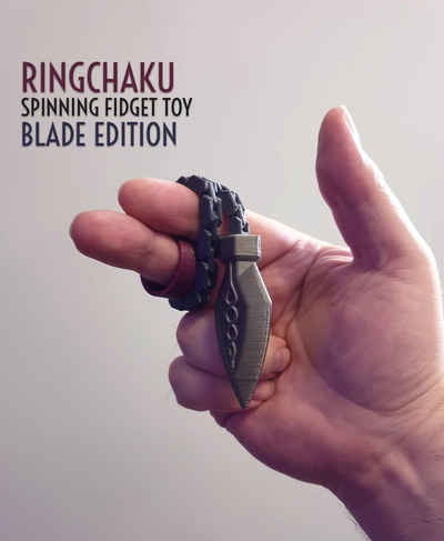ringchaku spinning fidget toy - blade edition 3d models download creality cloud 3d print model - Mito3D