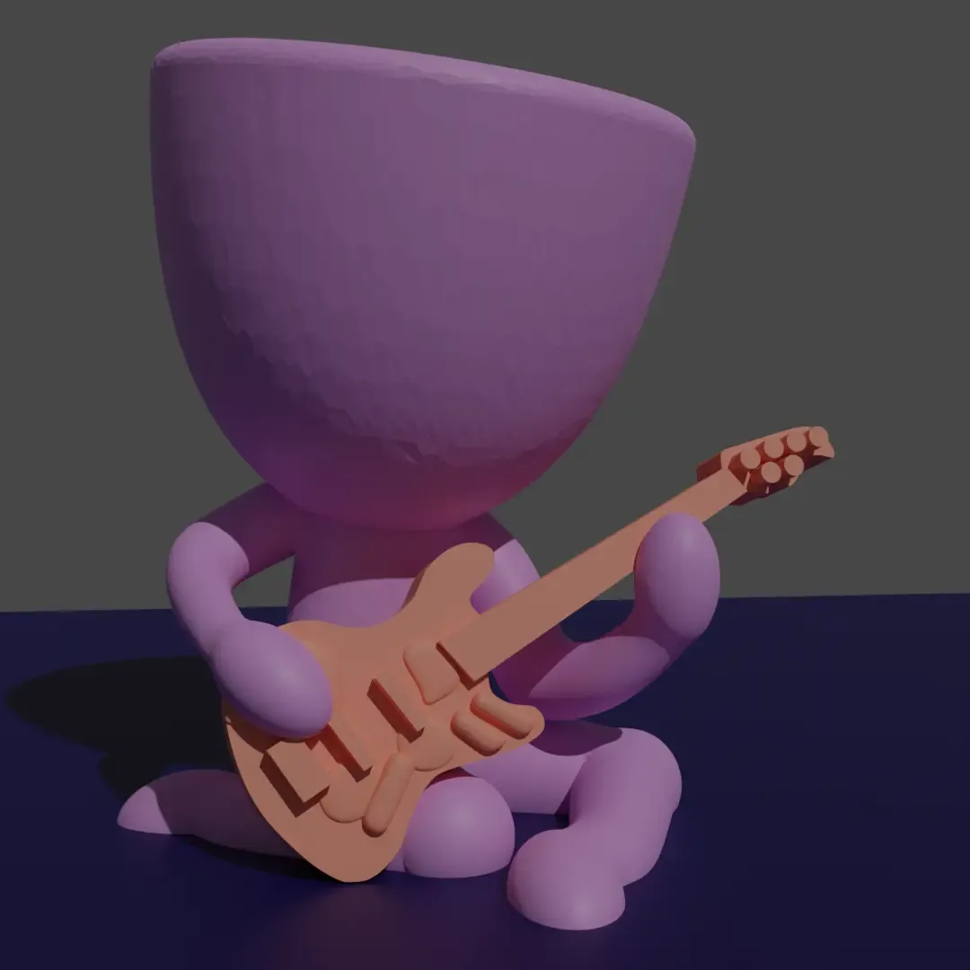 robert pflanze spielen gitarre 3d modelle download realität wolke 3D print model - Mito3D