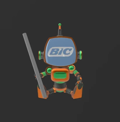 robot bic stylo titulaire soutien 3d modèles télécharger créalité nuage 3d print model - Mito3D