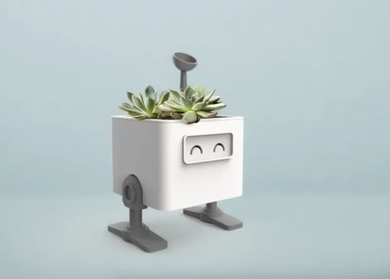 robot watering planter read description 3d models download creality cloud home decor 3d print model - Mito3D