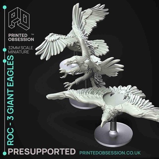 roc - 3 giant eagles presupported 32mm scale Monsters 3d print model - Mito3D