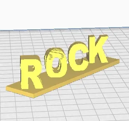 rock roll çift metin 3d modeller indir creality bulut 3d print model - Mito3D