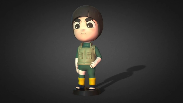 rock lee naruto chibi 3d models download creality cloud 3d print model - Mito3D