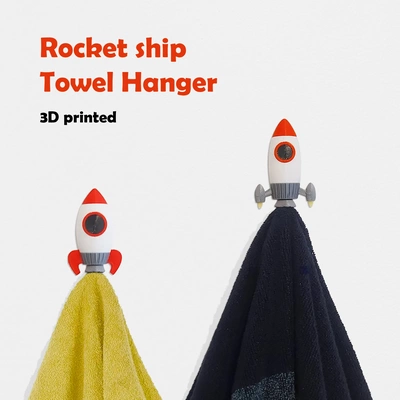 rocket ship towel hanger 3d models download creality cloud home decor 3d print model - Mito3D