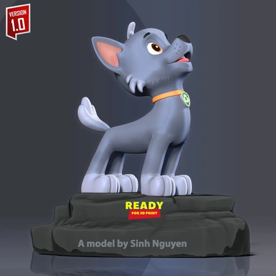 rocky - howling dog hill 3d models download creality cloud mammal 3d print model - Mito3D