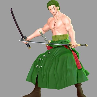 roronoa zoro fanart 3d modèles télécharger créalité nuage 3d print model - Mito3D