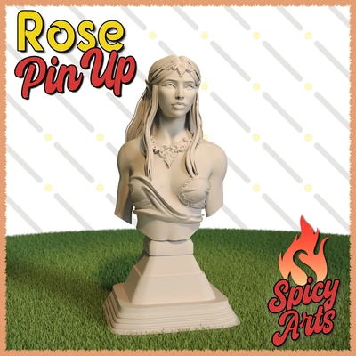 rose sfw pin up buste 3d modèles télécharger créalité nuage 3d print model - Mito3D